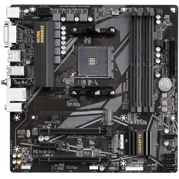 Gigabyte B550M DS3H AC V1.7 mATX AM4 DDR4 Motherboard